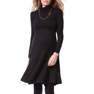 Seraphine Vanessa Turtleneck Black Maternity Dress